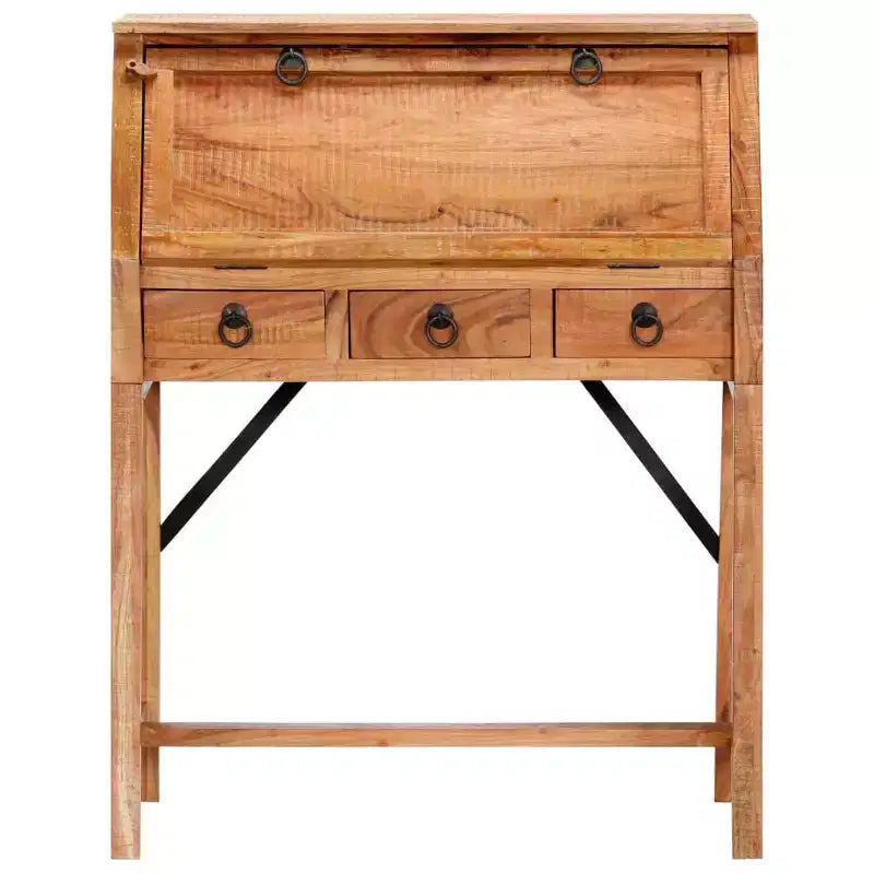 vidaXL Scrivania Marrone in Legno Massello di Acacia Media Scrivania Rettangolare
