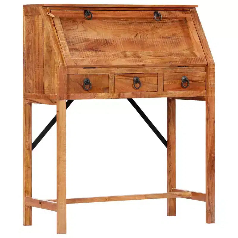 vidaXL Scrivania Marrone in Legno Massello di Acacia Media Scrivania Rettangolare