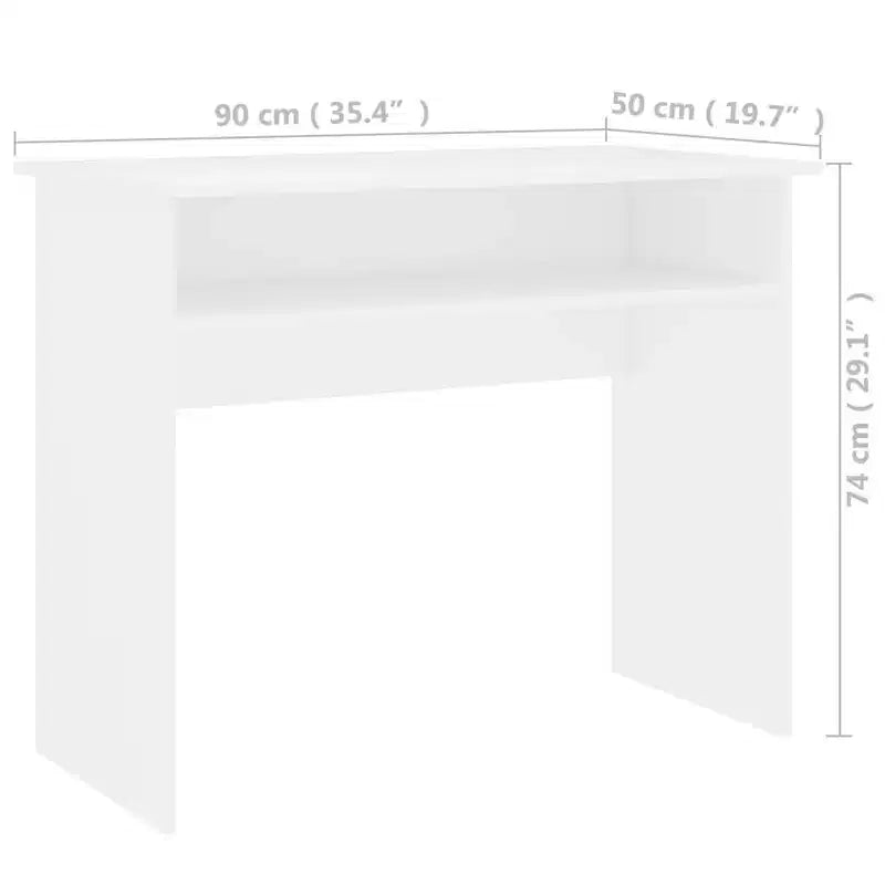 vidaXL Scrivania Bianca in Legno Multistrato Scrivania Piccola Rettangolare Moderna