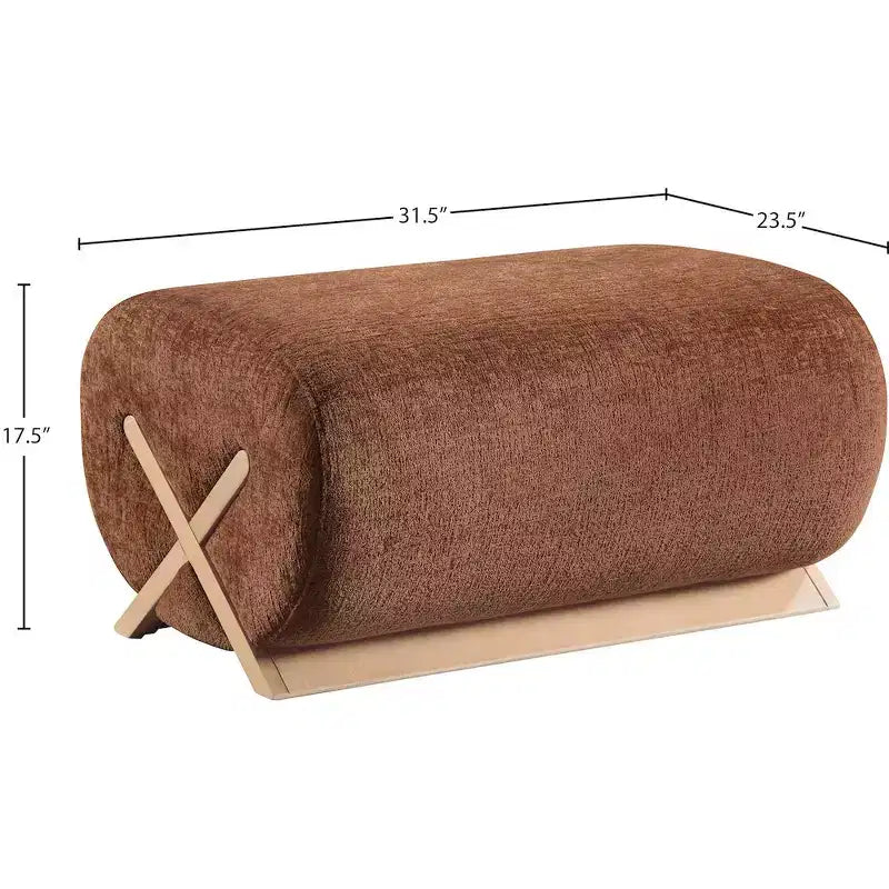 Meridian Furniture Pouf rivestito in tessuto Akira