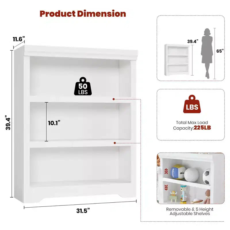 Libreria a 2/3/5/6 livelli, Scaffale in stile rustico, larga 60 cm/80 cm con ripiani regolabili, Scaffale espositivo aperto con design antiscivolo per l'ufficio di casa