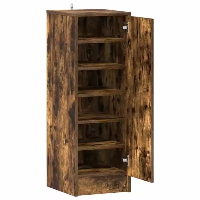 Scarpiera in legno multistrato rovere fumé, scarpiera media