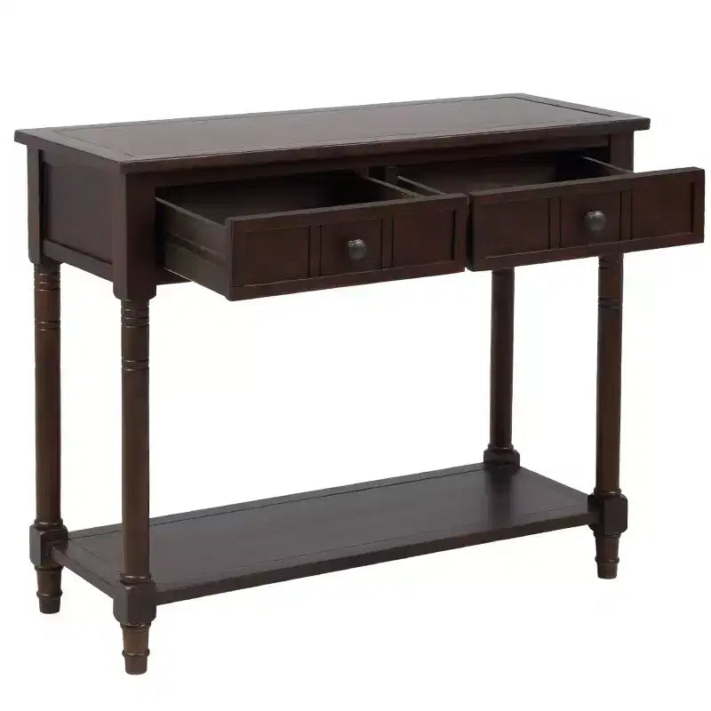 Consolle Classica con Cassetti Contenitori e Ripiano Inferiore-ModernLuxe