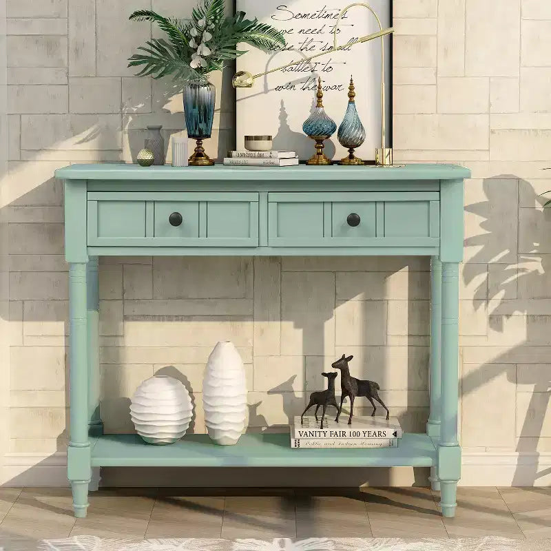 Consolle Classica con Cassetti Contenitori e Ripiano Inferiore-ModernLuxe