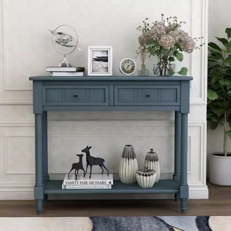 Consolle Classica con Cassetti Contenitori e Ripiano Inferiore-ModernLuxe