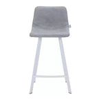 Sgabello da bar LeisureMod Elland 35 in pelle imbottita con base bianca in acciaio inossidabile - Sgabello moderno ad altezza bancone per cucina, bar e pub