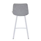 Sgabello da bar LeisureMod Elland 35 in pelle imbottita con base bianca in acciaio inossidabile - Sgabello moderno ad altezza bancone per cucina, bar e pub
