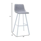 Sgabello da bar LeisureMod Elland 35 in pelle imbottita con base bianca in acciaio inossidabile - Sgabello moderno ad altezza bancone per cucina, bar e pub