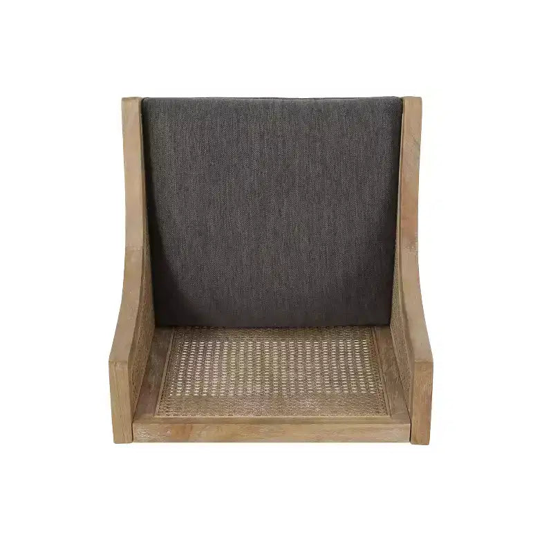 GDFStudio Sgabelli da bancone Deville imbottiti in legno e canna da 25,5 pollici (Set di 2)