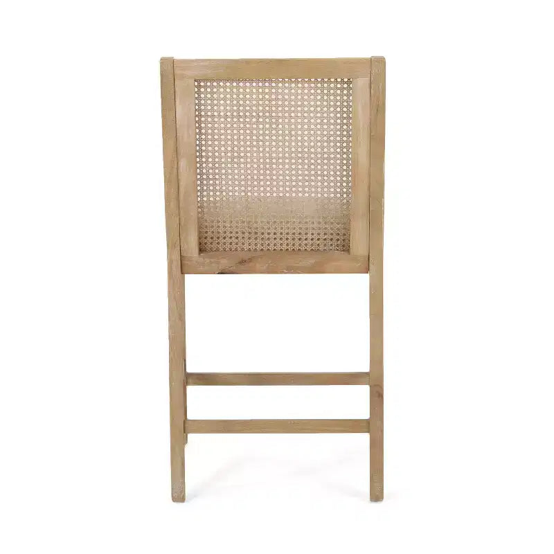 GDFStudio Sgabelli da bancone Deville imbottiti in legno e canna da 25,5 pollici (Set di 2)
