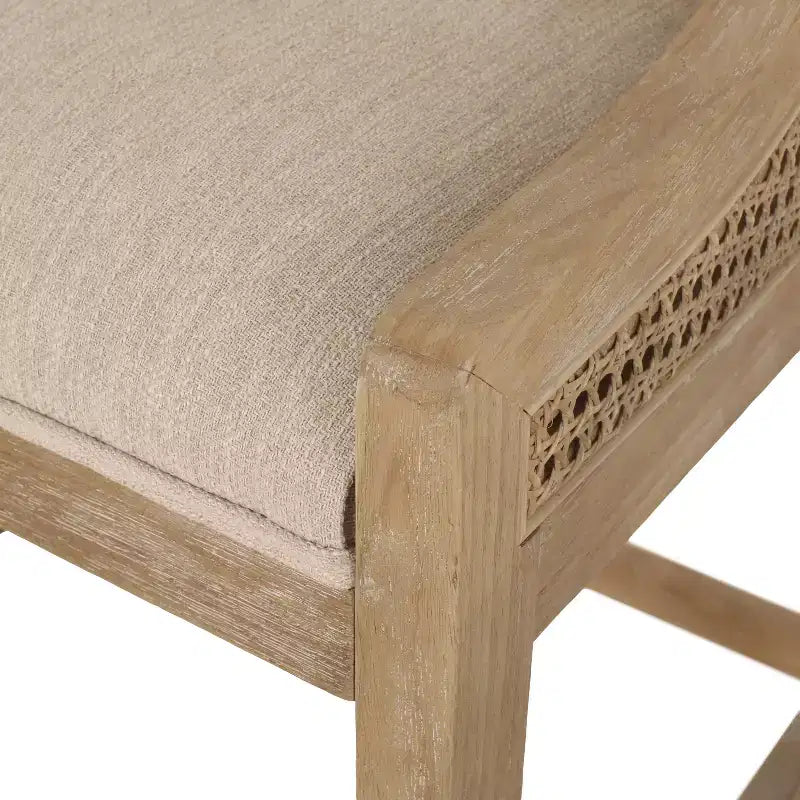 GDFStudio Sgabelli da bancone Deville imbottiti in legno e canna da 25,5 pollici (Set di 2)